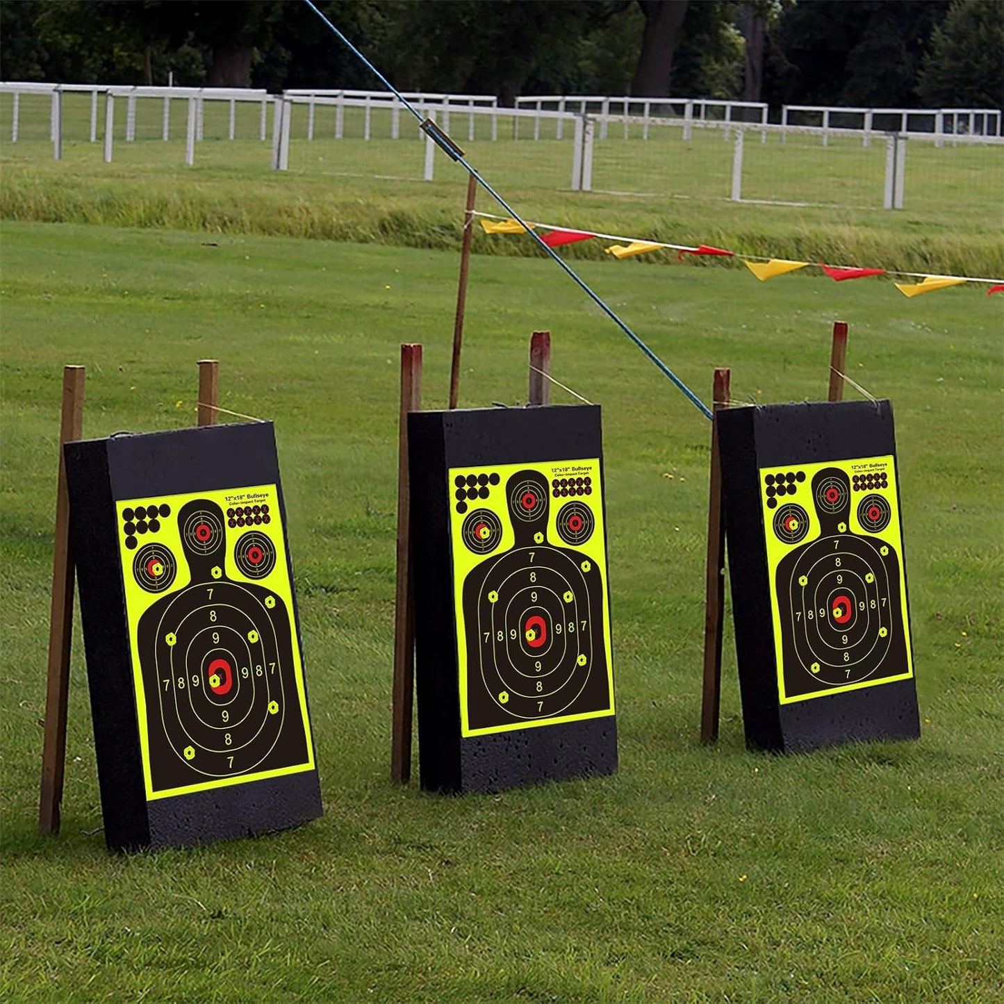 Skiennix Silhouette Splatter Targets - Bright Fluorescent Yellow for Easy Visibility | 12x18 Inch, Multiple Packs Available