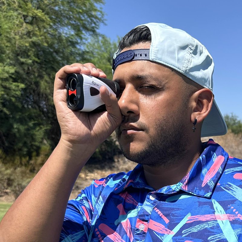Flagfront Golf Rangefinder with Slope & Magnet, 1000Y Range Finder Golf, 6X Zoom, HD LCD, Flag Lock & Vibration, Rechargeable, Golf Accessories for Men