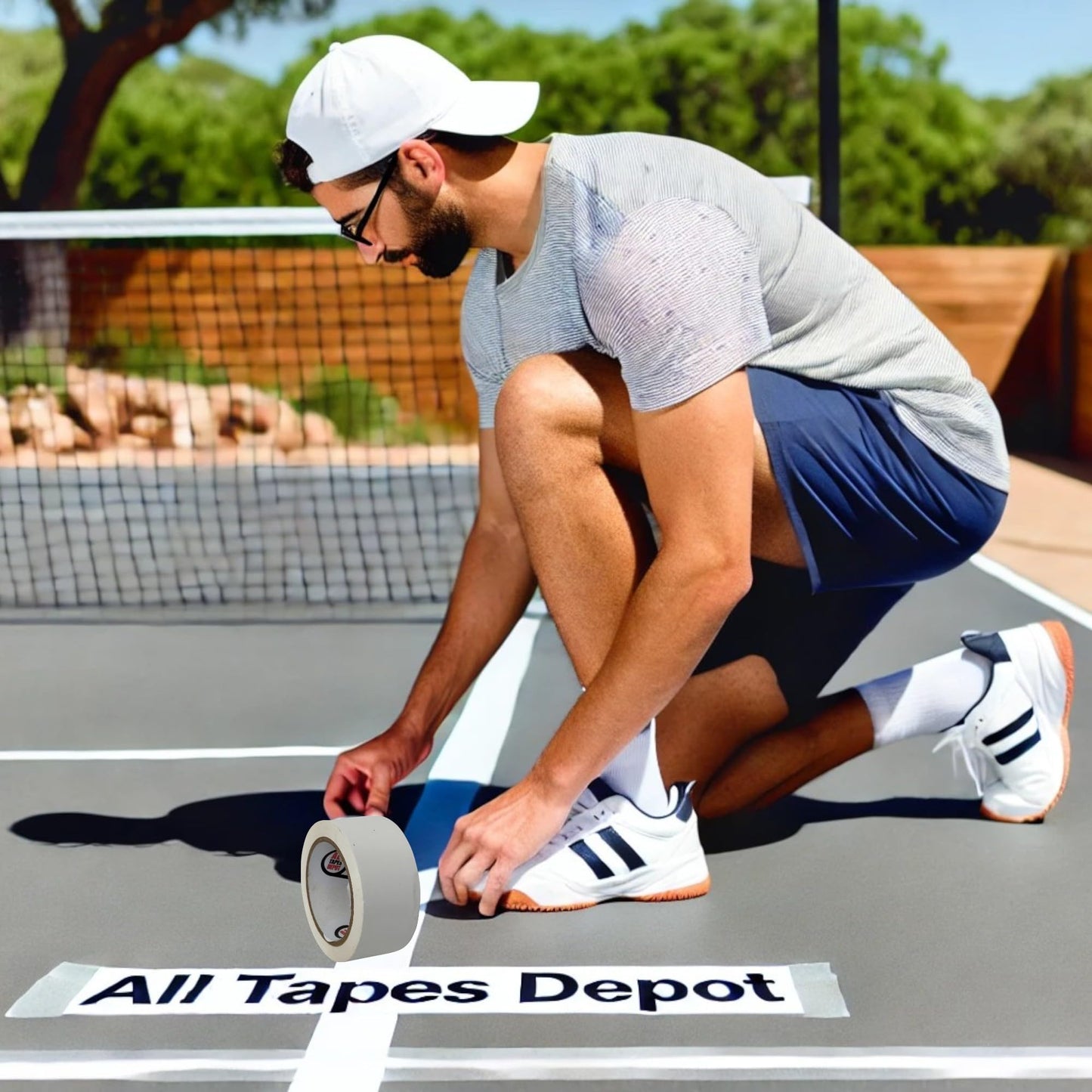 All Tapes Depot White Vinyl Pinstriping Tape, 2 inch x 36 Yards – Ideal for Pickleball Court Lines, Floor Marking, Crafts, Boats, Vehicles