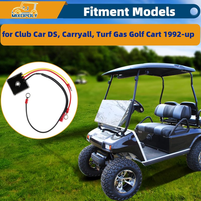 Mixopoly Golf Cart Voltage Regulator Rectifier for Club Car DS, Carryall, Turf 1992-up Gas Models, Replace OEM 102711201 1015777 6355