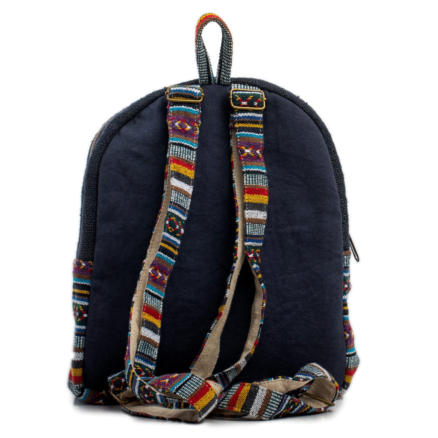 Mini Hemp Backpack Bag - Woven Thread Eco Friendly Unisex Rustic Durable Adjustable Straps Bag by Freakmandu - Blue