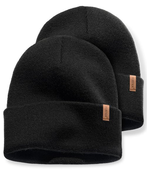 FURTALK Beanies Hats Men Women Unisex Cuffed Winter Hat Plain Warm Beanies Skull Cap 2 Pack