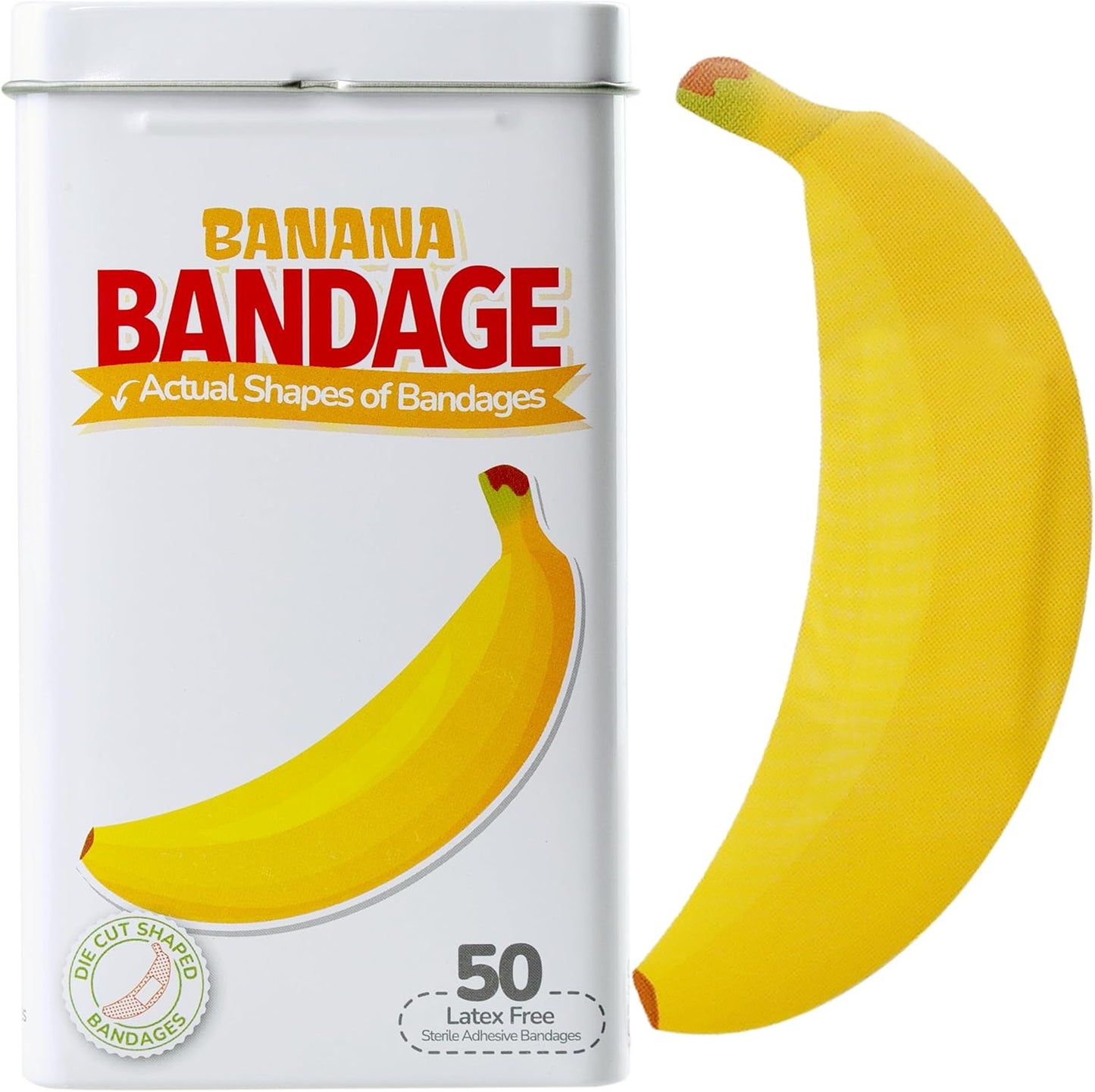 BioSwiss Self-Adhesive Banana Shaped Bandages - Latex Free & Sterile Wound Care | 50 Count