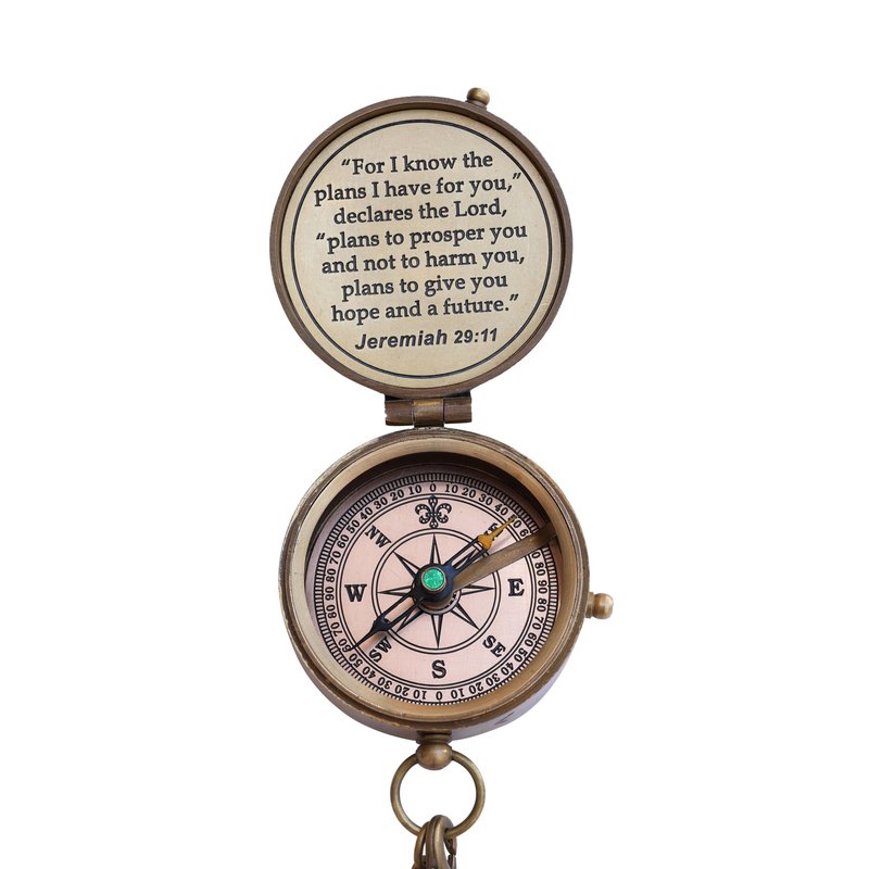 NEOVIVID Religious Gifts for Men, LDS Missionary, Easter for Teen Boys, Compass, Catholic, Christian, Jeremiah 29:11, Personalized, Sentimental, Inspirational