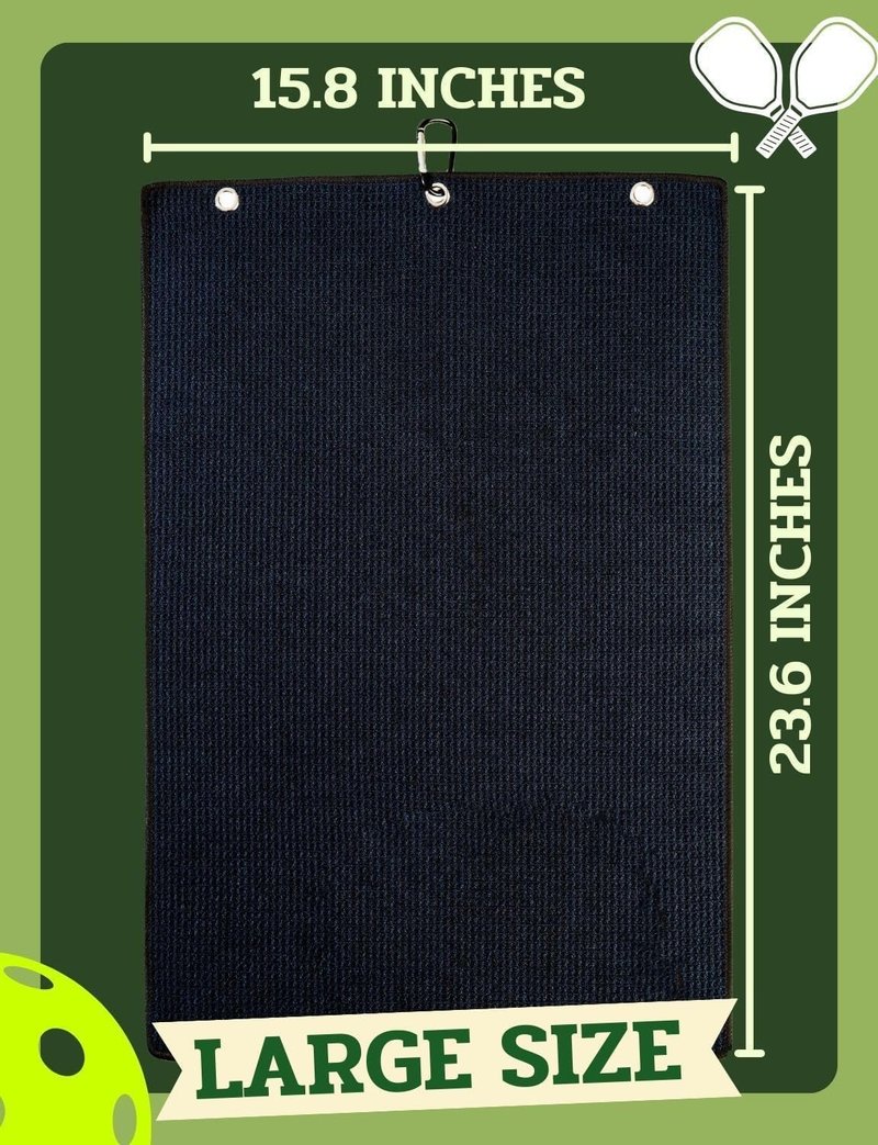 CybGene Embroidered Pickleball Towel, Funny Gift for Pickleball Lovers, 16"x 24" Microfiber Towel, Initial N