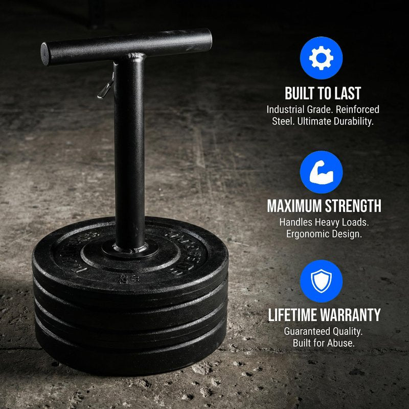 Adjustable Kettlebell Handle for Weight Plate, Heavy Duty Iron Construction, Fits Standard 2" Olympic Plates, DIY Kettlebell for Strength Training, CrossFit, Home Gym