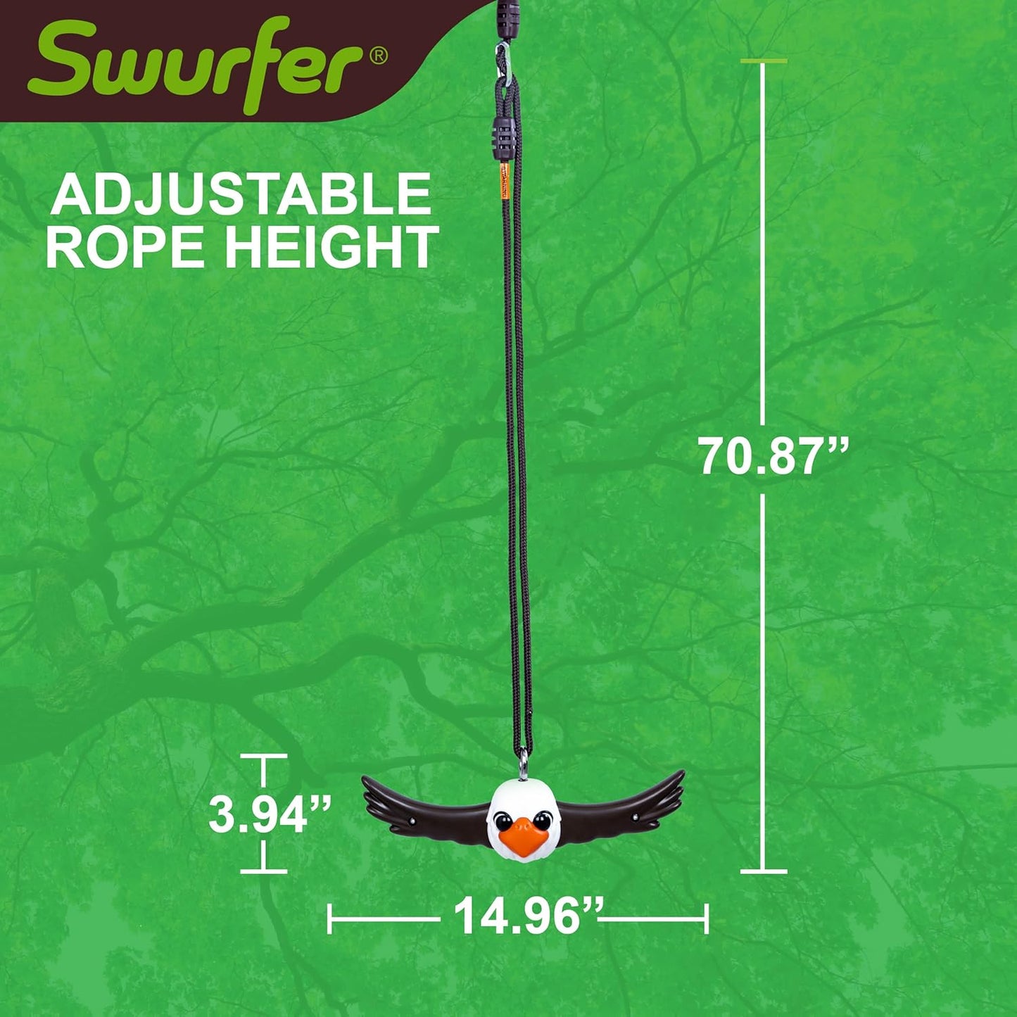 Swurfer Ninja Twister Swing Set - 360° Spin Toy for Kids | Durable Backyard Play, Easy Install, Up to 300lbs