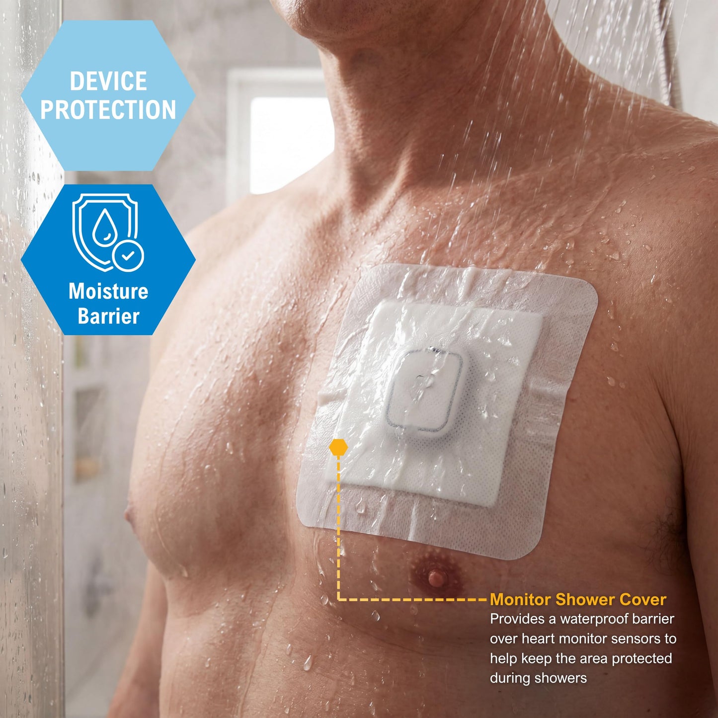 MED PRIDE Waterproof Foam Composite Dressing Pads for Shower, Sterile, for Pressure Ulcers, Post-Op Injuries (6x6 Inch (Pack of 10))