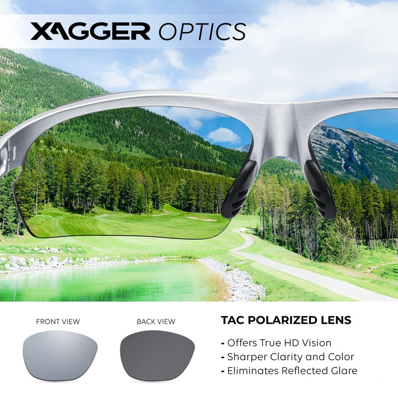 Xagger Polarized Sports Sunglasses for Men Women Wrap Around UV400 Running Baseball Softball Cycling Golf Hiking Fishing Driving Glasses
