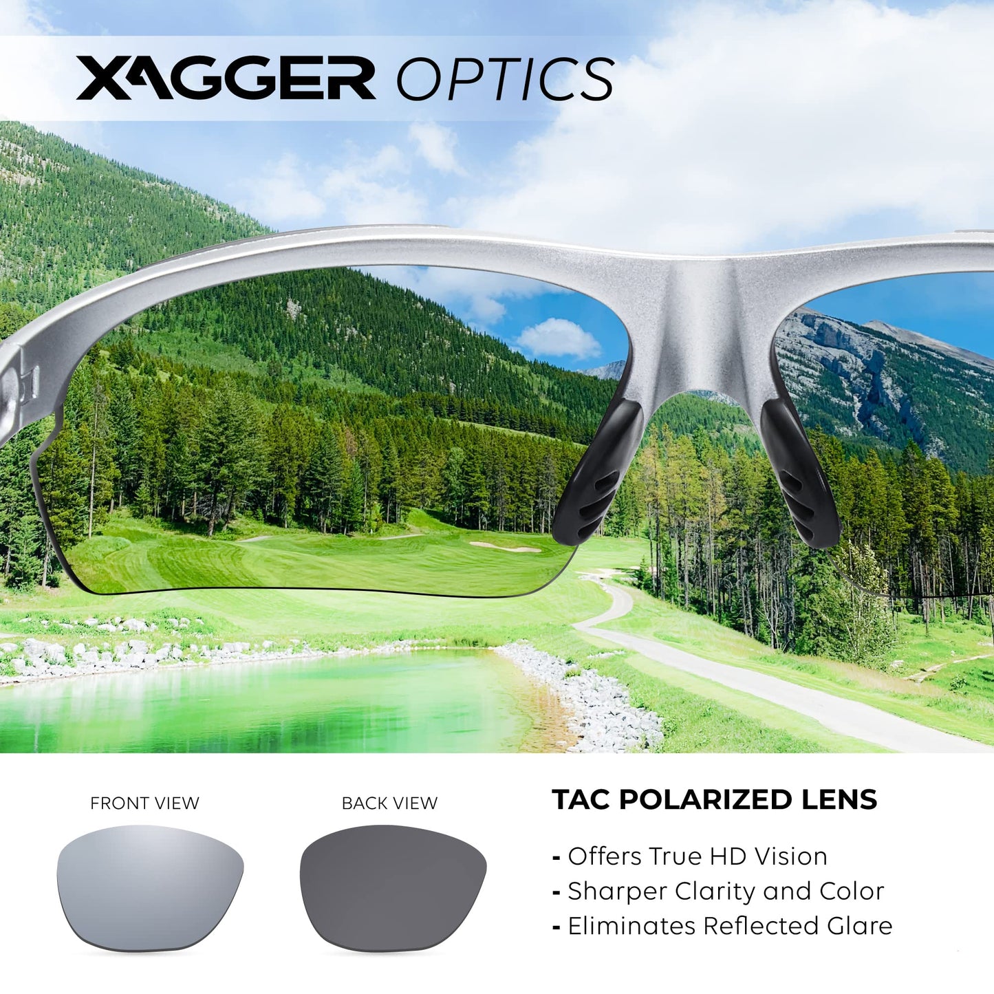 Xagger Polarized Sports Sunglasses for Men Women Wrap Around UV400 Running Baseball Softball Cycling Driving Glasses