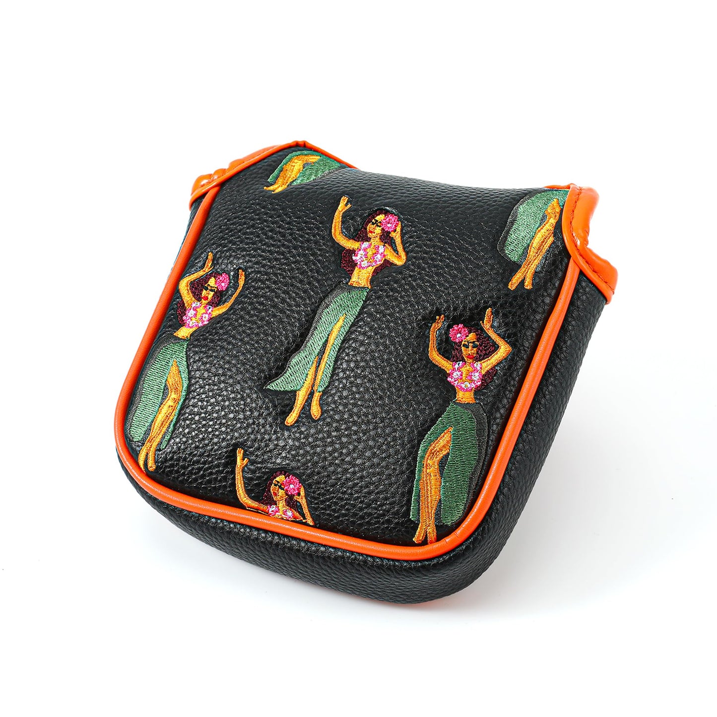 Golf Club Headcover - Premium Leather Embroidery for Mallet & Blade Putters, Stylish Golf Accessories, Perfect Golf Gifts for Men, Durable Club Protection (Hula Girl, Mallet)