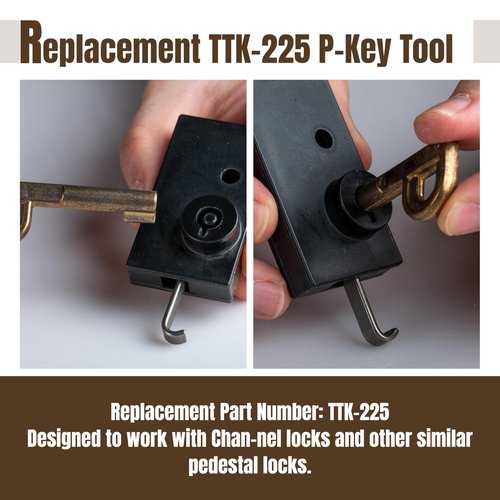 Self Lock P Key Replaces TTK-225 P-Key Tool for Self-Lock Pedestal Locks (2pcs)