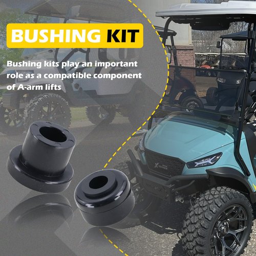 Qagea Replacement A-Arm Bushing Kit for GTW Golf Cart Front A-Arm Lift, Compatible with MadJax MJFX A-Arm Lift (Black)