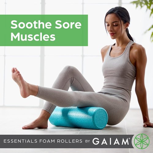 Gaiam Essentials Foam Roller - High Density Deep Tissue Massager for Back Pain Relief & Sore Muscles