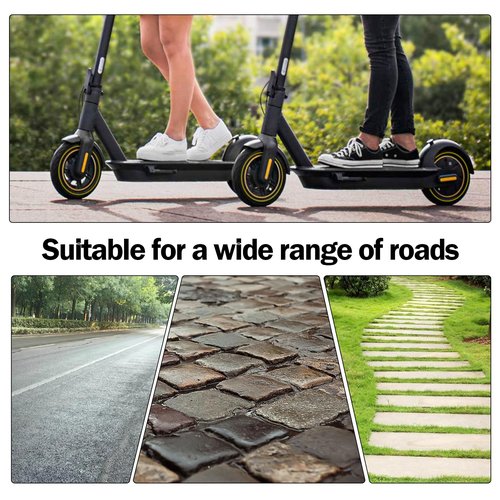 KTUMININV 60/70-6.5 Scooter Tire 10x2.5 Inch Tubeless Solid Rubber Tire for Hiboy S2 MAX Segway Ninebot MAX G30/G30LP/G30P Gotrax G5/G6 Electric Scooter Replacement Wheels Front or Rear 2 PCS (Yellow)