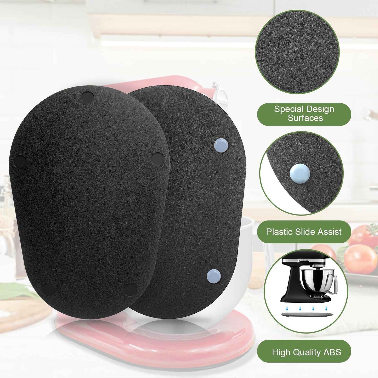 Mixer Slider Mat for Kitchen Aid 5-8 Qt Bowl Lift Stand Mixer, Counter Sliding Mat Kitchen Appliance Sliding Tray for Kitchenaid 5-8 Qt Professional Mixer Countertop Storage Accessories Moving Board