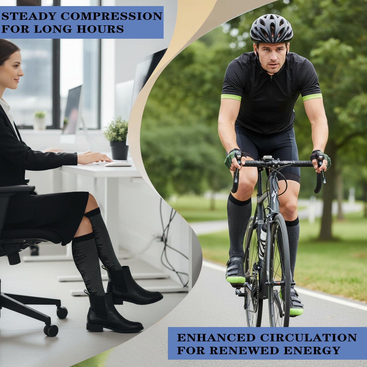 Sooverki Graduated Copper Compression Socks for Men & Women Circulation 8 Pairs 15-20mmHg - Best for Running Athletic Cycling