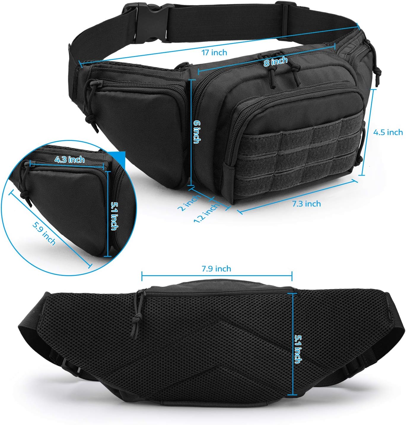 Tactical Pistol Pouch - Ultimate Fanny Pack Holster for 1911, Glock, Sig Sauer & More