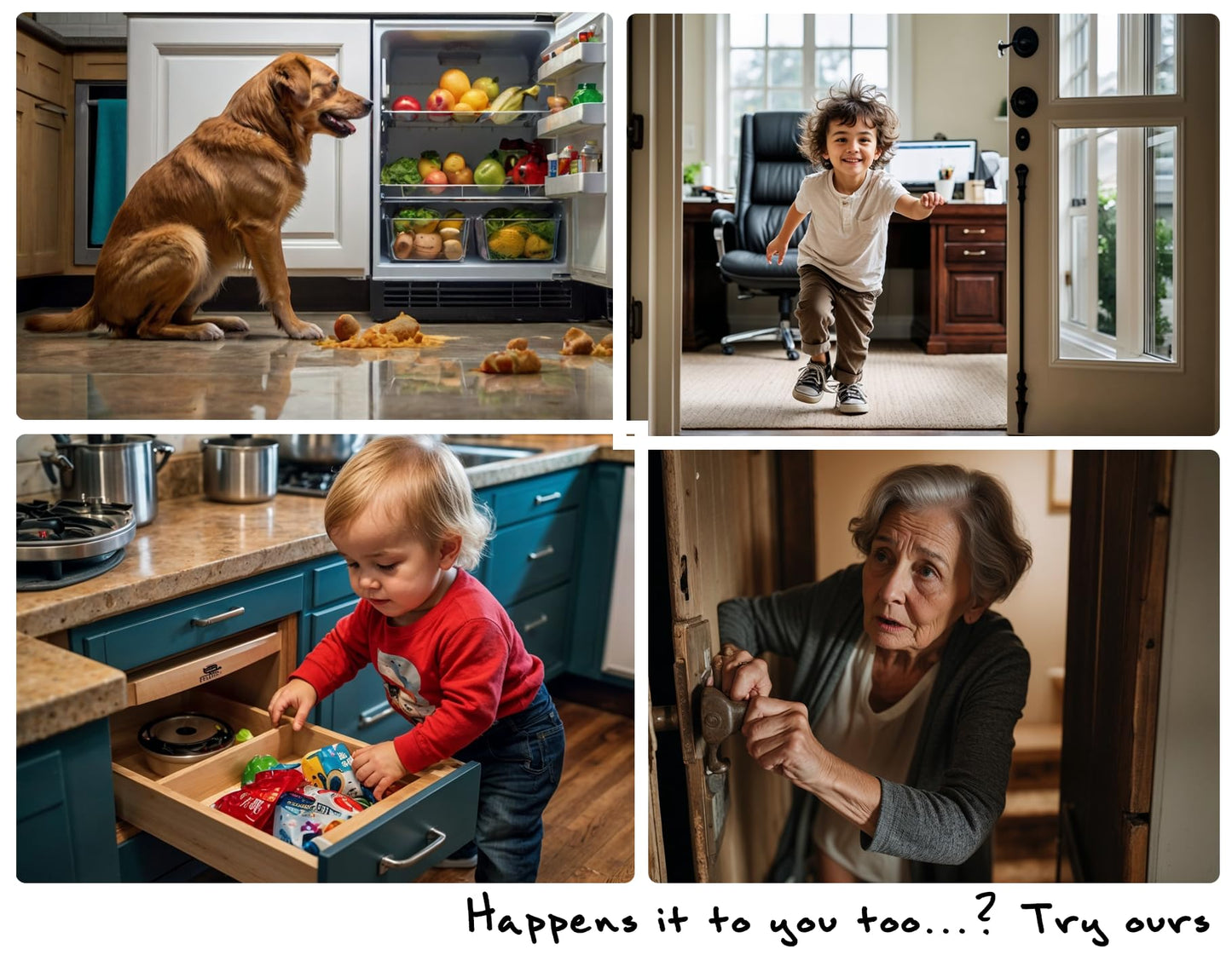 6 of Safety Latch Lock Easy Attachable Install Adhesive for Baby Childen Daycare Child Kids Senior Elder Pet Proofing Accident Prevent Home Kindergarden Preschool Senior Nursery Kitchen Cabinet Fridge