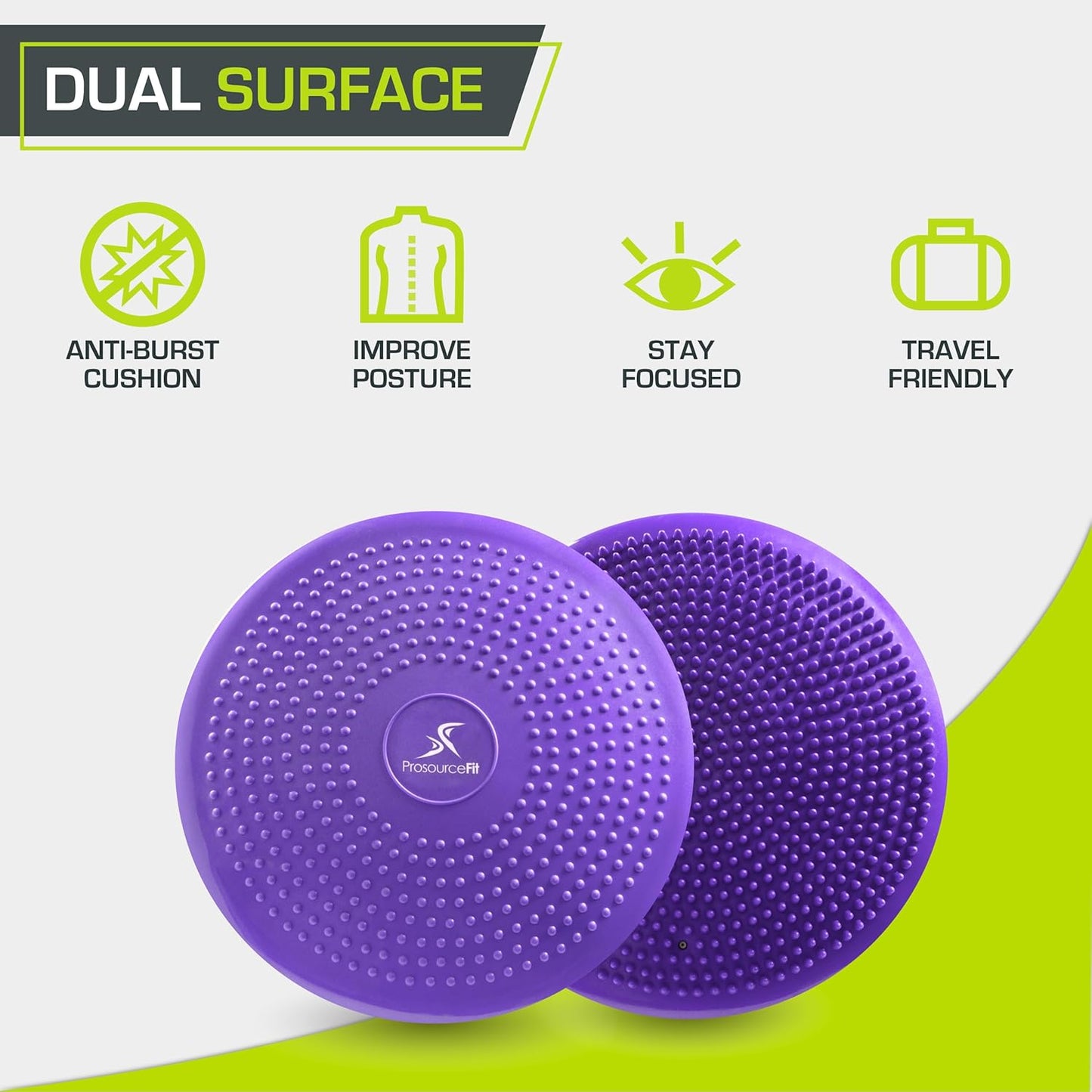 ProsourceFit Core Balance Disc - 14” Diameter Trainer with Pump for Enhanced Posture & Stability