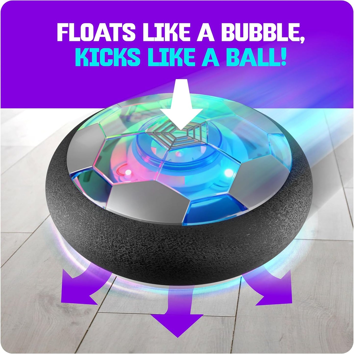 Ninja Blast Light-Up Hover Soccer Ball - Fun Indoor Toy for Kids Ages 3 to 12 | Perfect Birthday Gift