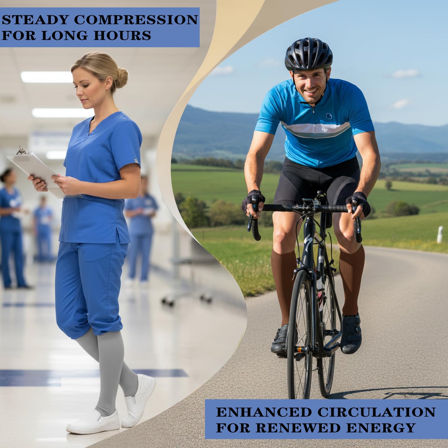 Sooverki Graduated Copper Compression Socks for Men & Women Circulation 8 Pairs 15-20mmHg - Best for Running Athletic Cycling