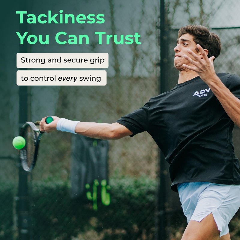 ADV MaxTac Tacky Tennis Overgrip - 12 Pack Extremely Sticky Non-Slip Tennis Grips Overgrip - Razor-Thin & Easy to Use Pro Tennis Racquet Grip Tape (12-Pack Volt)