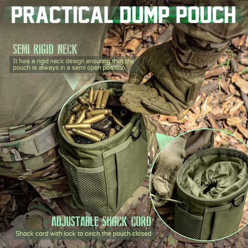 LIVANS Tactical Molle Dump Pouch - Adjustable Utility Fanny Bag for Airsoft & Hunting Gear | Durable Ammo Recovery Bag