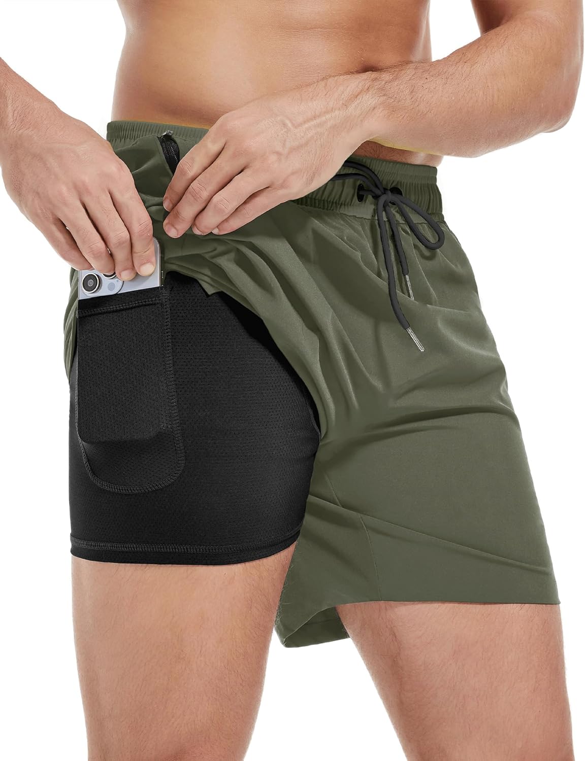 Skiennix Men's 5-Inch Gym Shorts - Lightweight Quick-Dry Athletic Running & Hiking Shorts