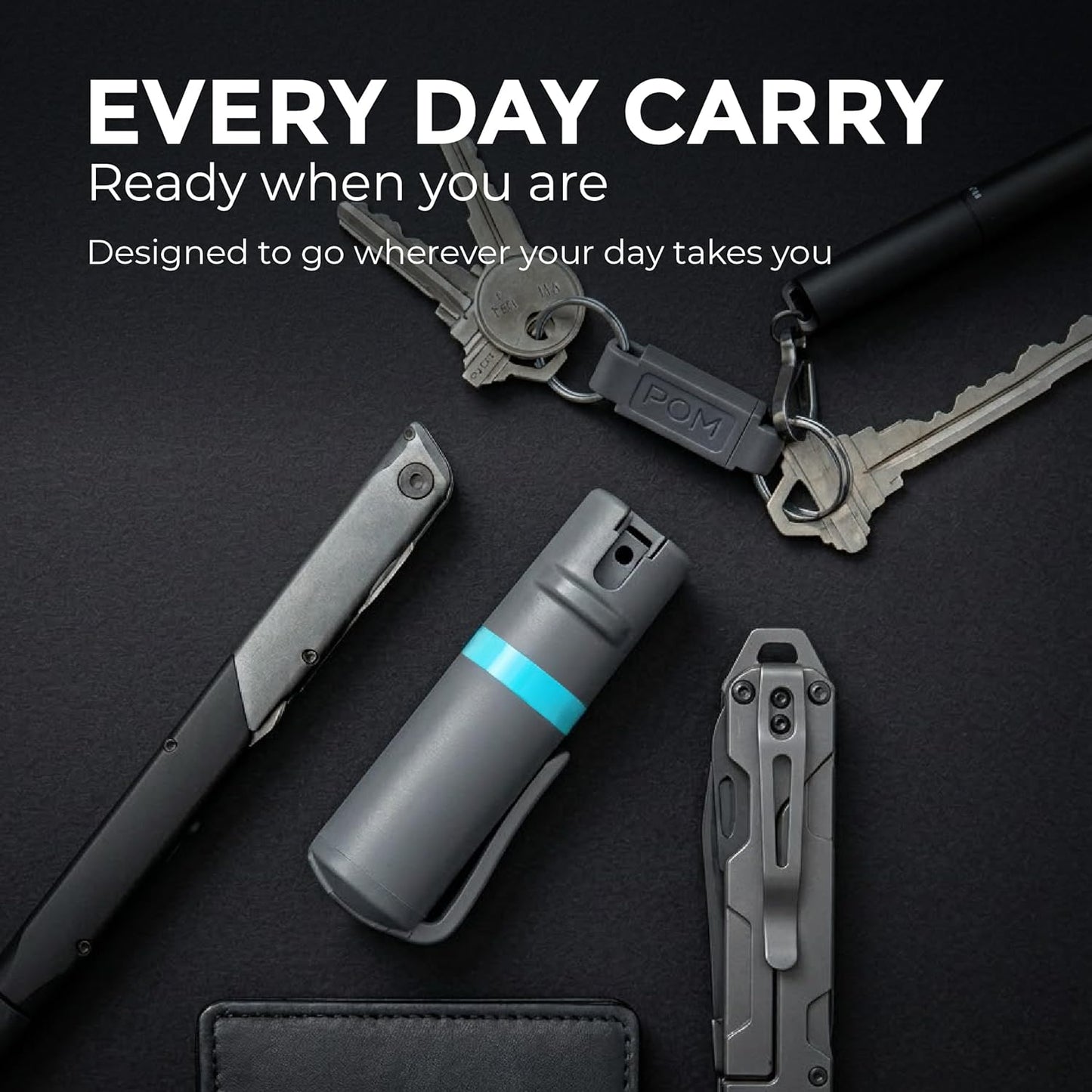 POM Pepper Spray - Maximum Strength OC Formula with UV Marking Dye | Compact Tactical Design, 0.5 fl oz
