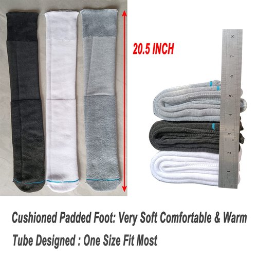 LORVVDE Cam Walker Walking Boot Socks Replacement Sock Liner for Orthopedic Boots Brace, Tube Sox for Air Cam Walkers and Fracture Cast Cover Grey 2 Pairs