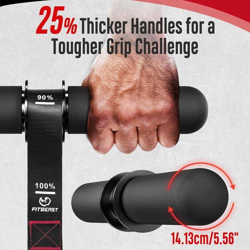 FitBeast Forearm Strengthener - Adjustable Wrist Roller with Thicker Handle for Grip Strength & Muscle Building