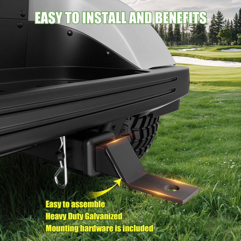 10L0L Deluxe Golf Cart Trailer Hitch and Receiver Kit, Bumper Hitch Compatible with/Replacement for Yamaha G14 and Drive G29 Golf Carts