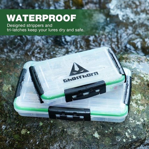 Ghosthorn Fishing Tackle Box - Waterproof Organizer with Removable Dividers | 2-Pack 3600 Size