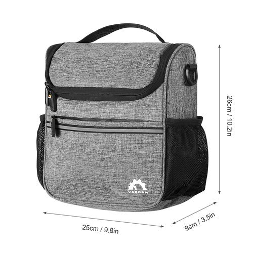HUIOP bike handlebar bag, Waterproof Bike Handlebar Insulated Cooler Bag Front Bag Mountain Road Bicycle Cycling Handlebar Basket Bag Pannier Shoulder Bag