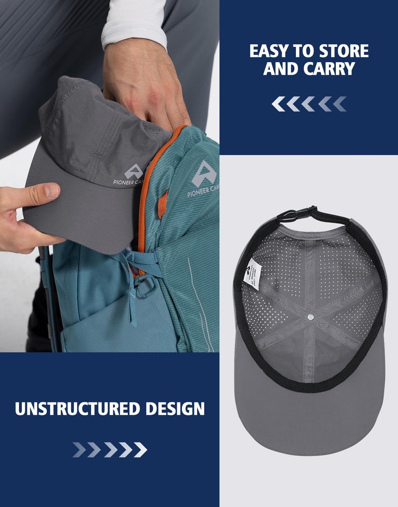 Pioneer Camp Quick Dry Baseball Cap for Men Women UPF Sun Hats Breathable Adjustable Mesh Lightweight for Golf Hiking Running White
