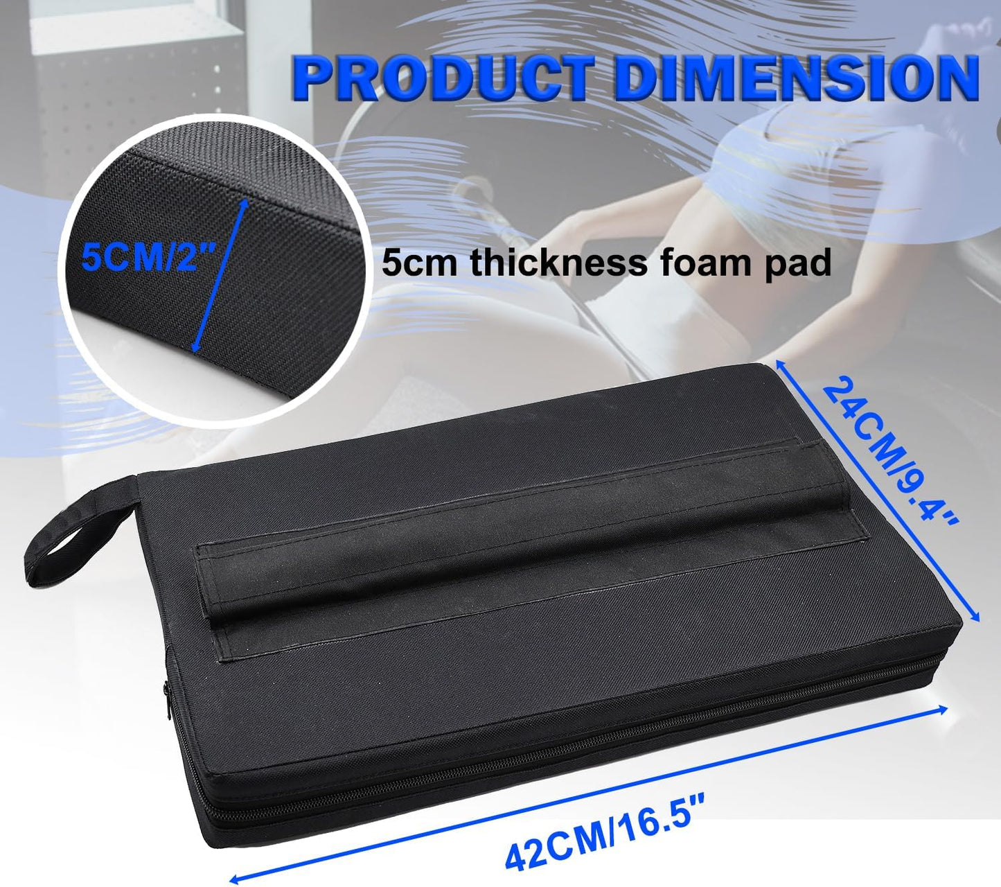 Square Hip Thrust Pad - Extra Thick Barbell Pad for Glute Bridges | Non-Slip Heavy Duty Support