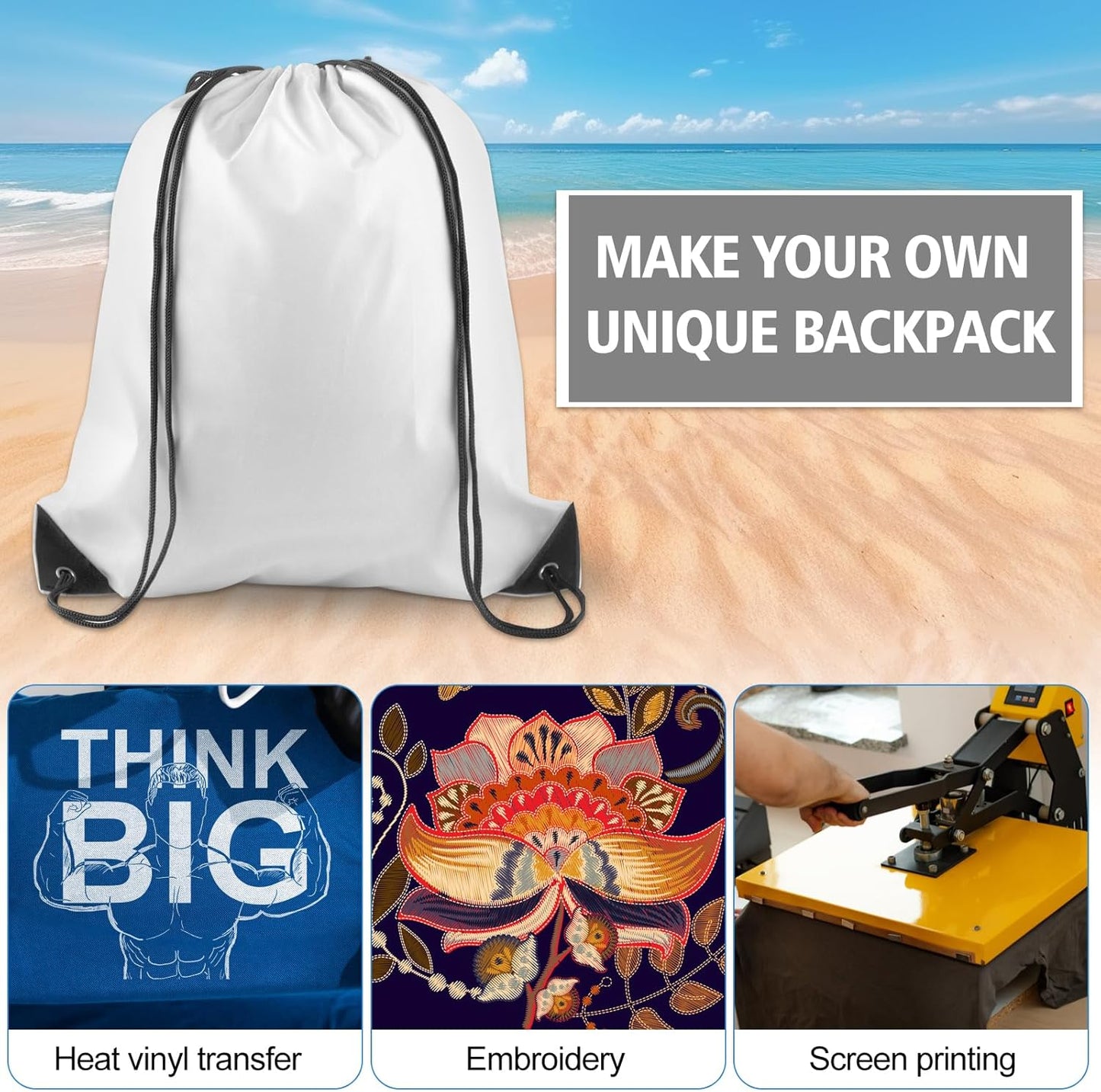 PLULON Drawstring Backpack Set - 6 Pcs Cinch Sacks for Sports, Yoga & Travel | Mixed Colors