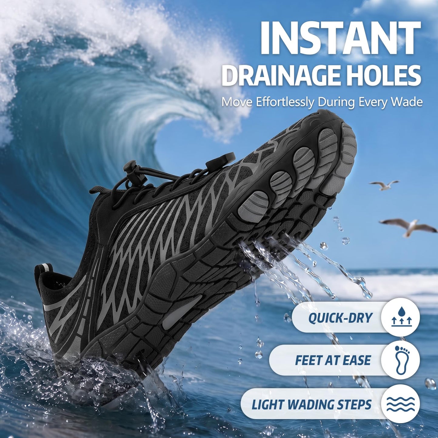 ELETON Barefoot Shoes Women Men Hiking Water Shoes Wide Toe Box Zero Drop