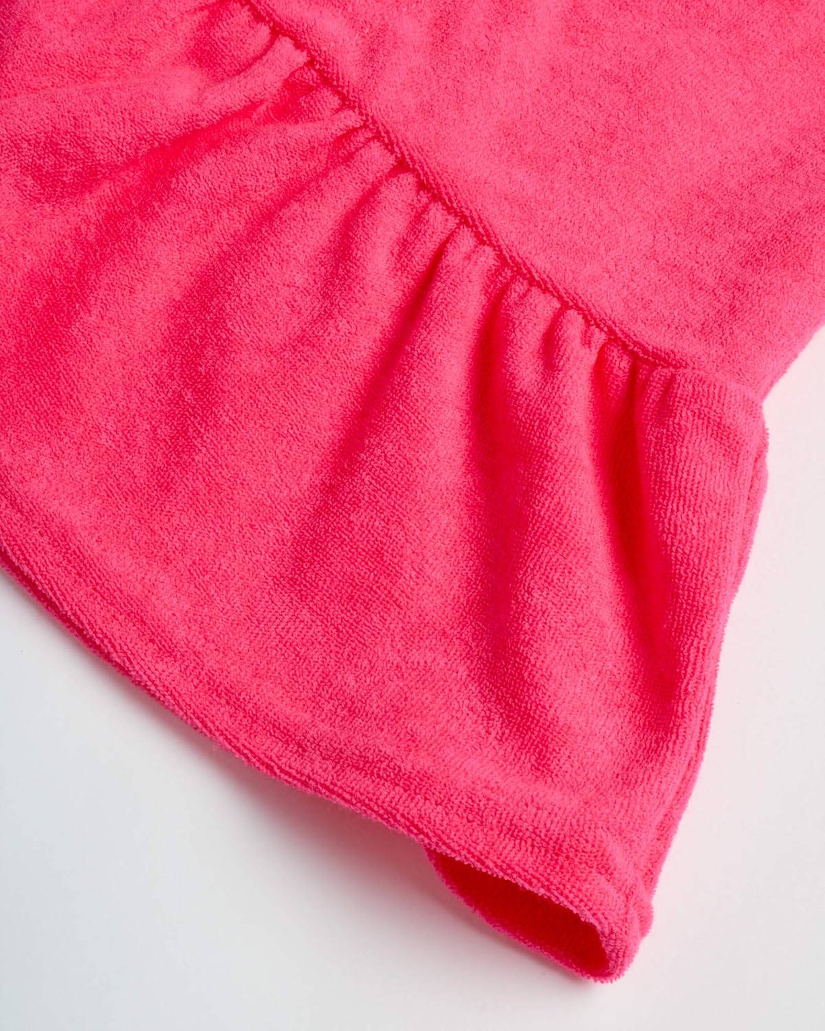 Pink Platinum Girls Swim Cover-Up - Soft Cotton Hooded Ruffled Bathrobe Dress for Kids