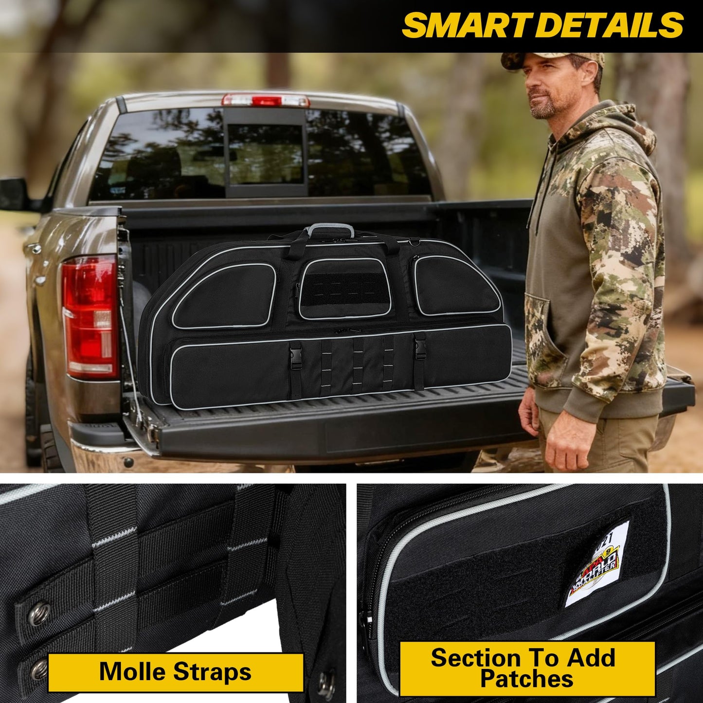 Smasrob Soft Bow Case, Compound Bow Bag with Arrow Pocket, Black