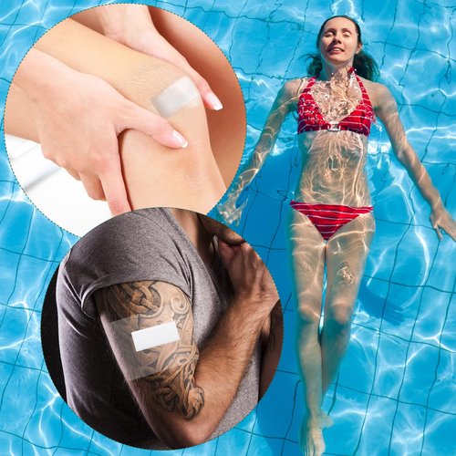 Woanger 120 Pcs Transparent Stretch Adhesive Bandage Waterproof Bandage Transparent Film Dressing Clear Waterproof Tattoo Shower Patch Film Cover(2, 3, 4, 5, 6, 8 in)