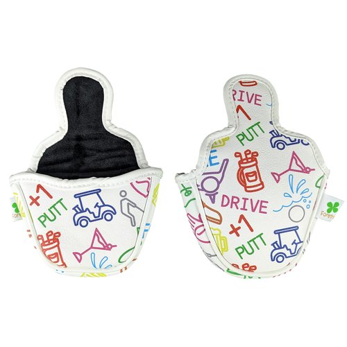 Foretra Driver Headcover Golf Club Covers Blade Mallet Putter Cover Hybrid Fairway Wood Head Cover Icons Pattern Novelty Golf Accessories for Most Brands