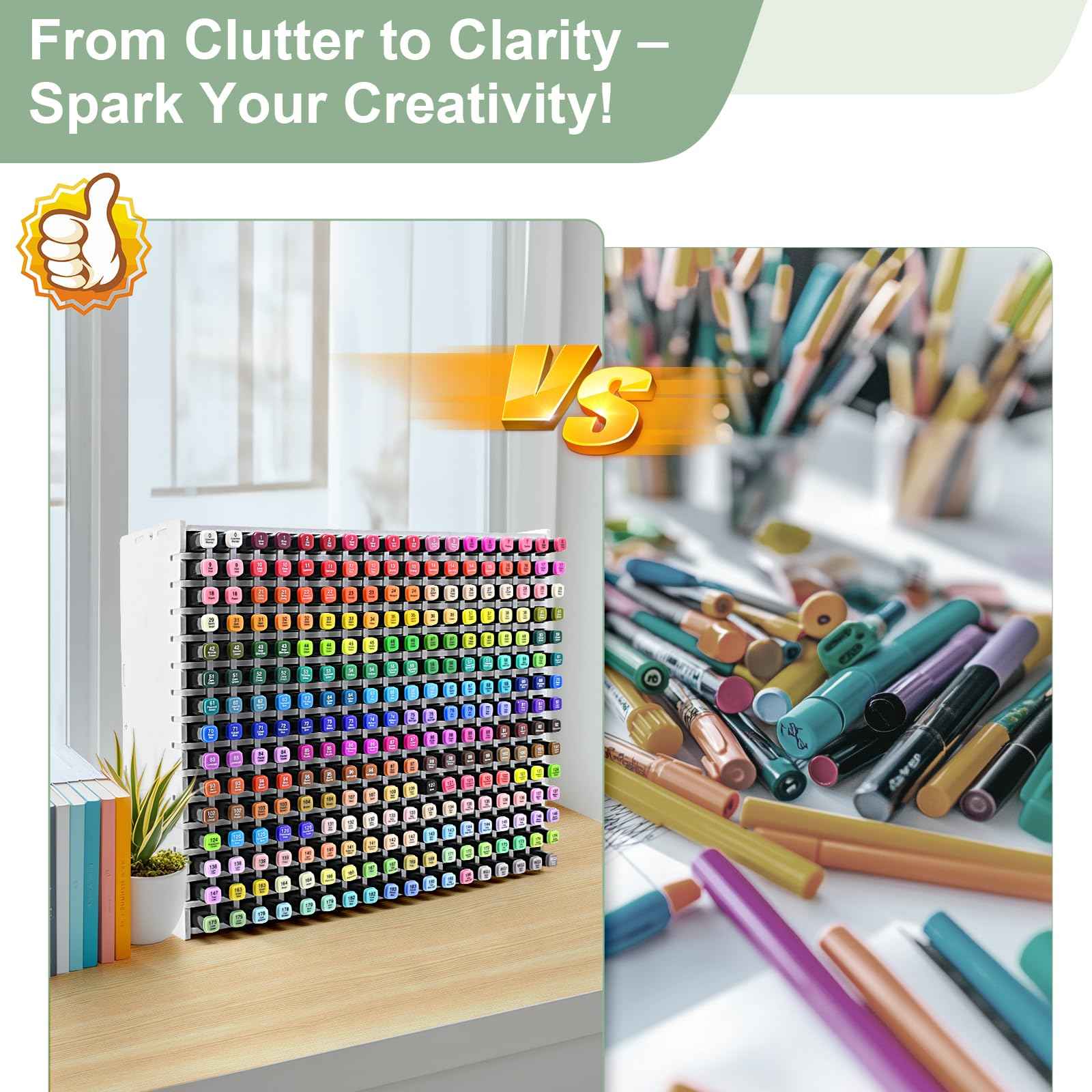 270-Slot Marker Holder with Adjustable Dividers, Marker Storage Organizer for Desk, Home, Office, Craft Room, and Classroom