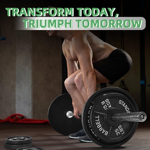 Fitvids Olympic Cast Iron 2-Inch Weight Plate for Strength Training & Weightlifting – Multiple Weights Available – 25LB (Pair) – Standard