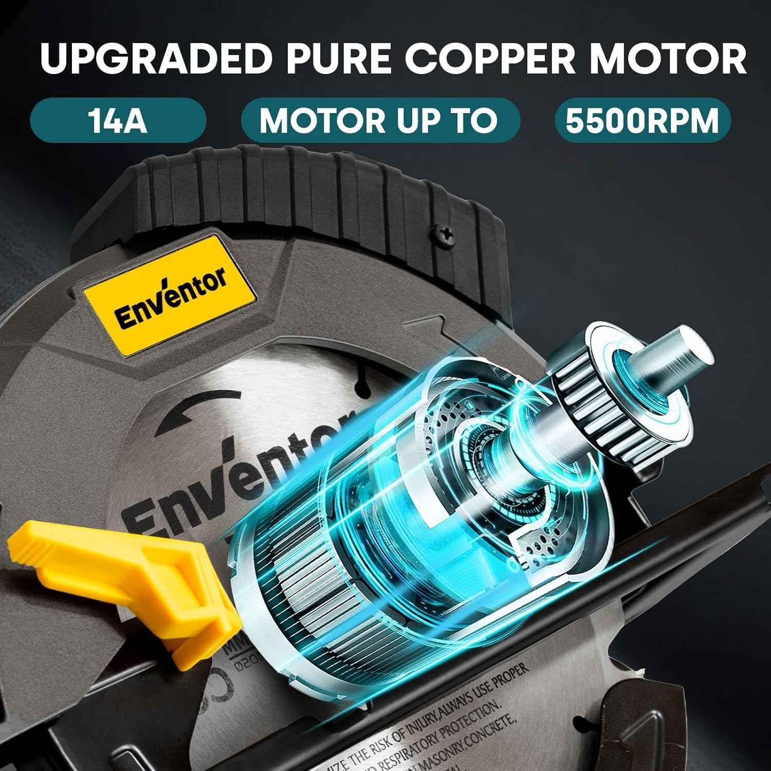 14A Electric Circular Saw with Laser Guide & 2 Blades - 7-1/4 Inch, 5500RPM