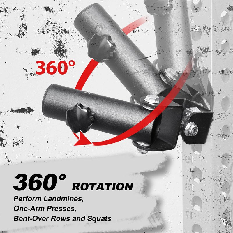 AHTAPFON T-Bar Row Landmine Attachment for Rack Mounted,Heavy Duty Row Platform for 2″ Barbell,Landmine Base-360°Rotation for 2x2"＆2x3"＆3x3" Rack
