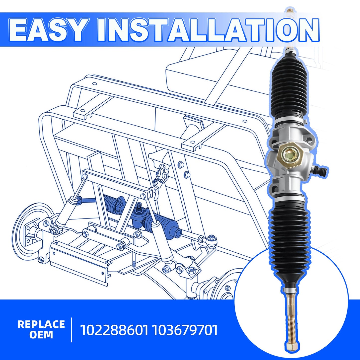 Mixopoly Golf Cart Steering Gear Box Assembly for Club Car Precedent, Onward and Tempo 2004-up G/E Models, Replaces OEM 102288601 103679701