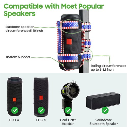 10L0L Speaker Mount for Golf Cart,Portable Speaker Holder with Adjustable Strap Fit Bluetooth Wireless Speakers Secure onto Golf Cart/Bike/Beach Umbrella/Boat,Purple