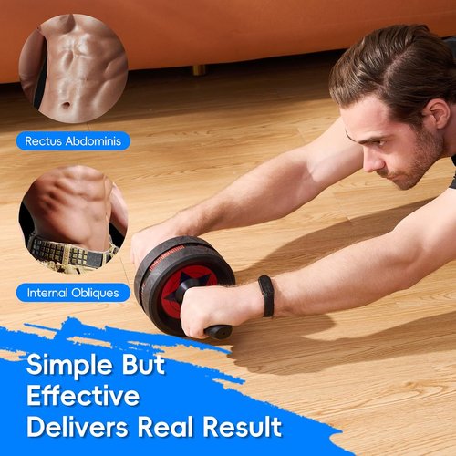 EnterSports Ab Roller Wheel - Core Strength Training Equipment with 2 Knee Pads for Home Gym